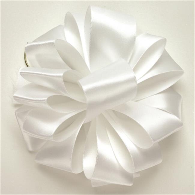 1.5 in. Double Face Satin Ribbon - 50 Yards, White - No. 9